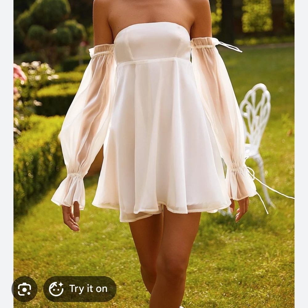 Alamour The Label Celine Strapless Cream Dress